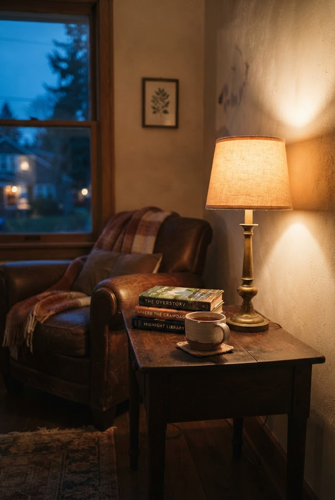 1. Swap Standard Light Bulbs for Warm Amber Glows