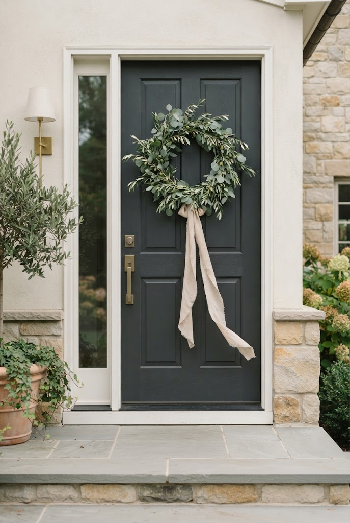 11. Minimalist Wreaths Built from Olive and Eucalyptus