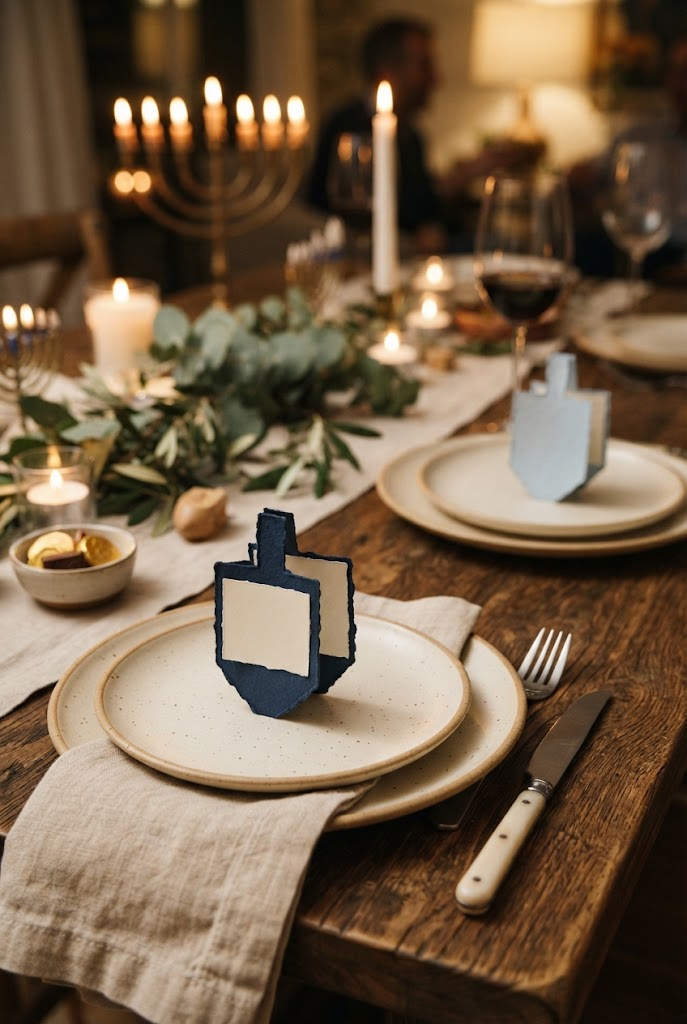 11. Paper Dreidel Place Cards