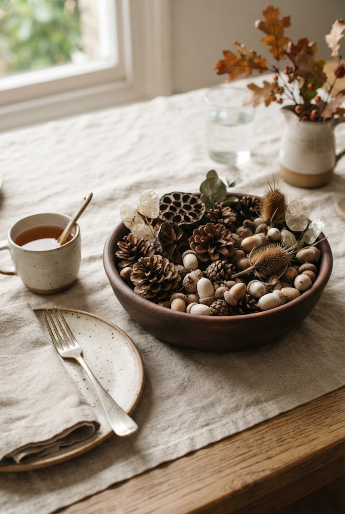 12. Heavy Stoneware and Terracotta Centerpieces