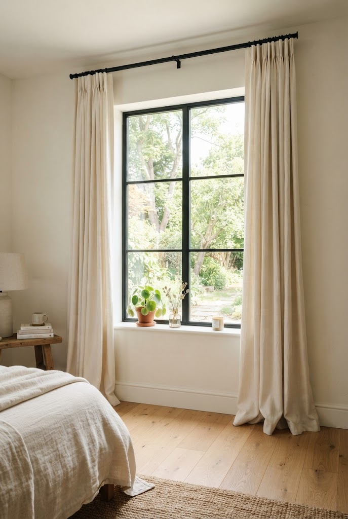 12. Mount Inexpensive Curtains High and Wide
