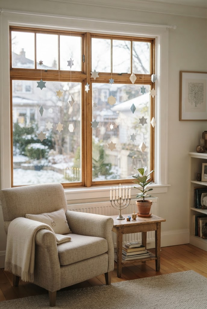 13. DIY Hanukkah Window Decor
