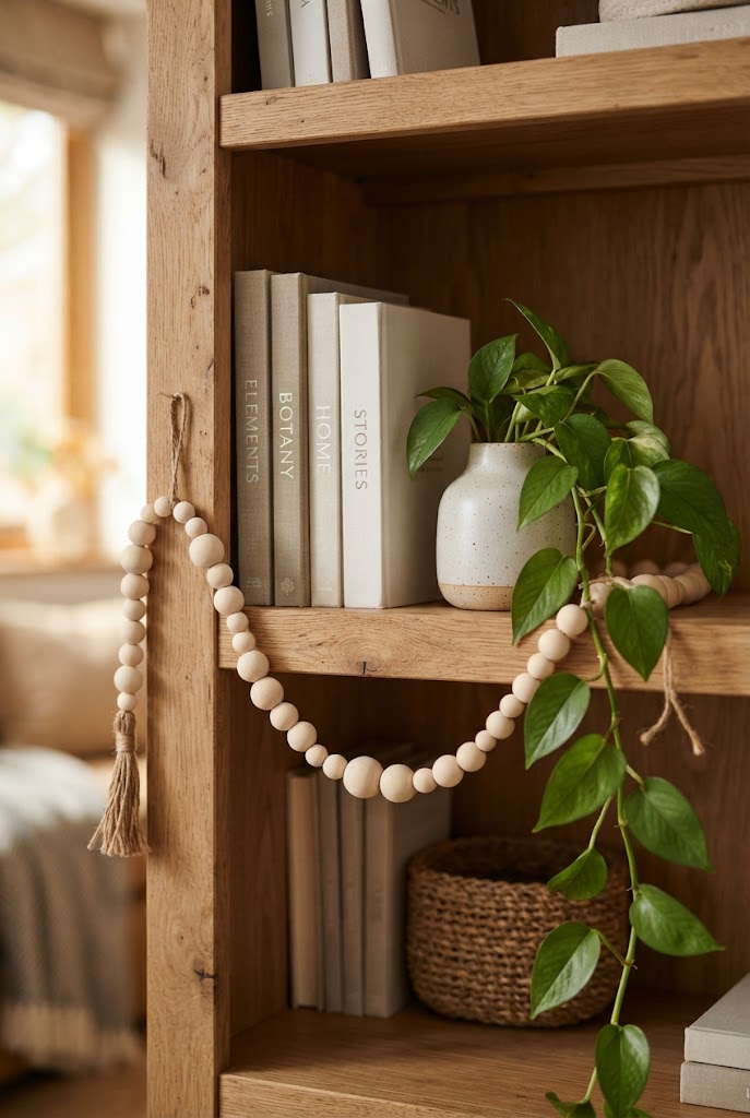 14. Natural Wood Bead Garlands