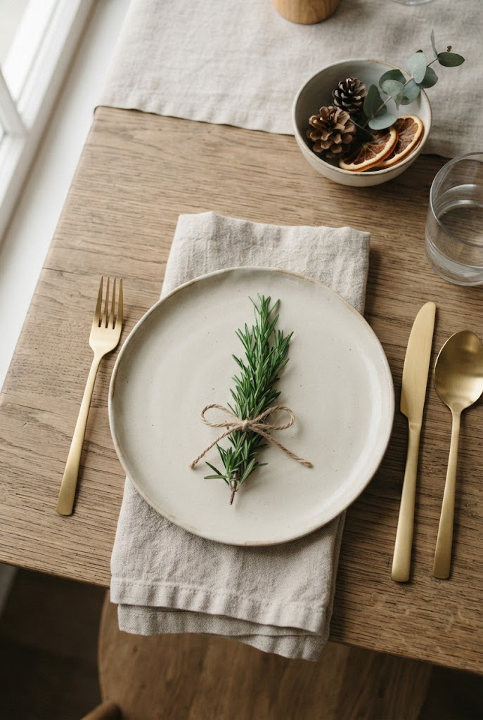 16. Washed Linen Napkins and Simple Greenery Table Settings