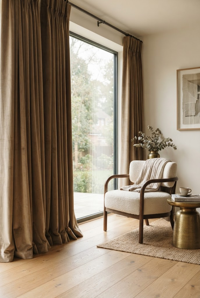19. Floor-to-Ceiling Velvet Drapery for Seasonal Warmth