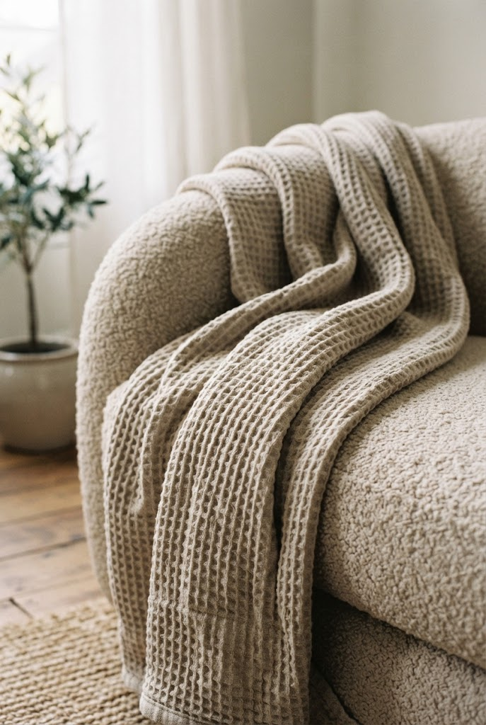 2. Layer Heavy Linen and Cotton Throw Blankets