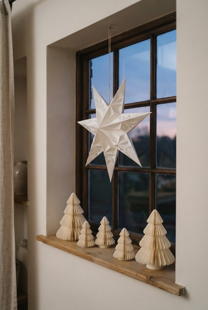 6. Paper Bag Stars and Sculptural Paper Honeycomb Decor