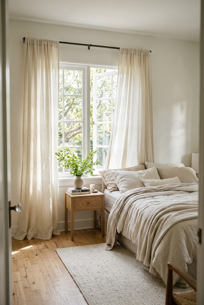 7. Swap Heavy Curtains for Airy Panels