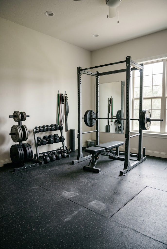 Home Gym With a Dedicated Weightlifting Area